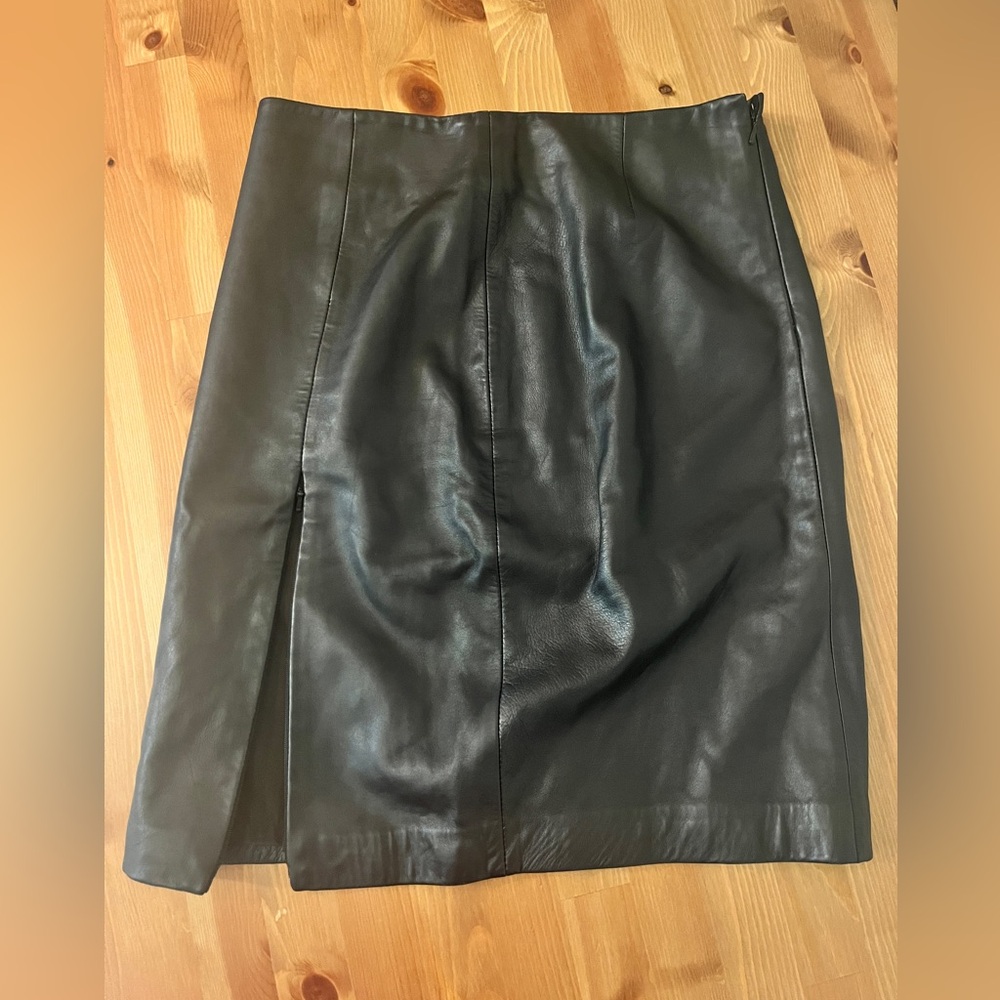 Express Black Leather Pencil Skirt
